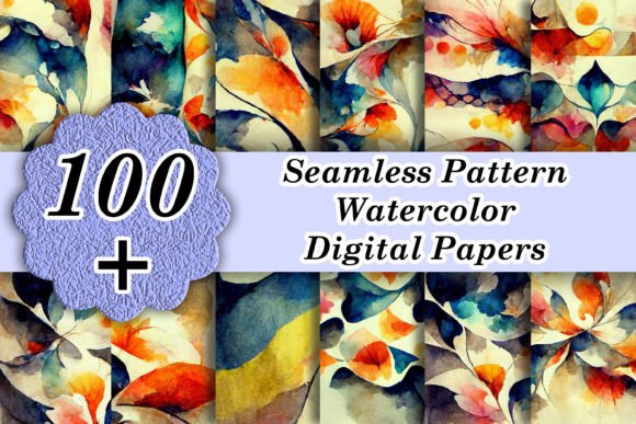 100 Watercolor Seamless Abstract