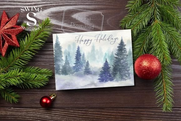 Beautiful Blue Watercolor Christmas Card Review