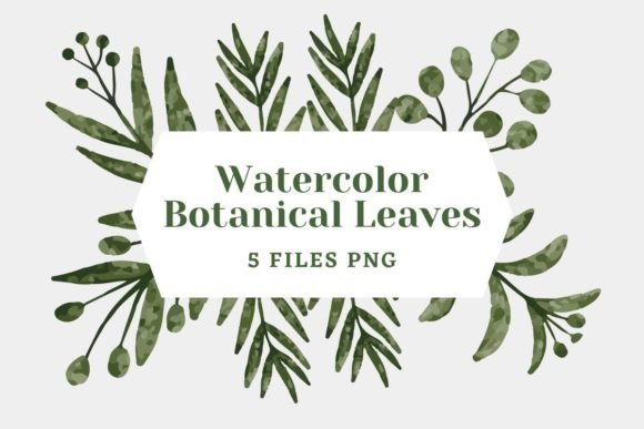 Botanical Watercolor Leaves Pack 08 for Crafts & Handmade Business Designers