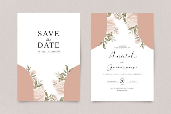 Elegant Wedding Invitations Set Roses Print Templates Review