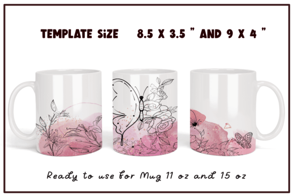Flower Line Art Watercolor Pink Mug Crafts Review