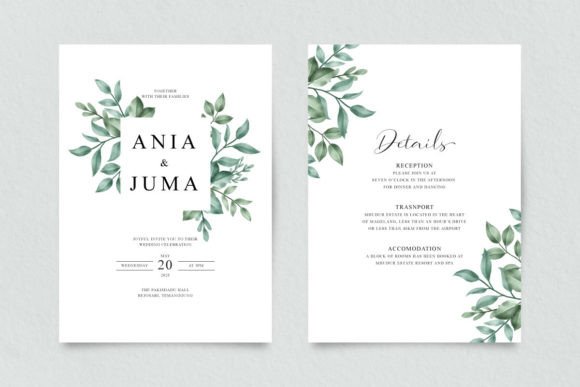 Foliage Wedding Invitation Template for Print Templates That Elevate Brand Visuals