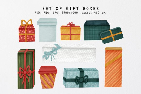 Gift Boxes Set: Stylish Icons for Lifestyle and Editorial Design