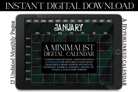 Gothic Green Digital Monthly Planner: A Brand Designer’s Review of This Graphic Template