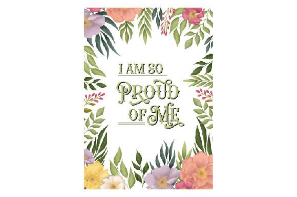 I Am So Proud of Me Motivational Notebook Cover with Watercolor Style