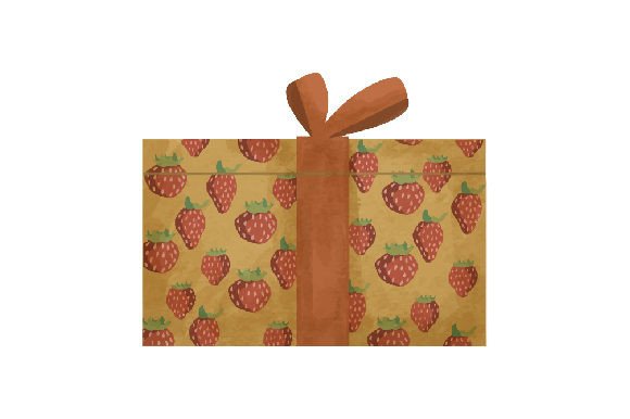 Strawberry Paper Christmas Gift: Watercolor Review