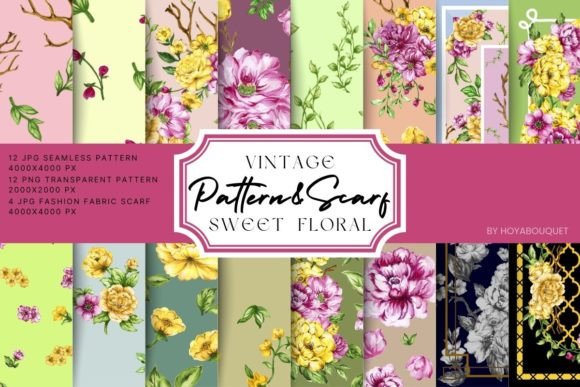 Vintage Sweet Floral Pattern Scarf: Editorial Patterns Review
