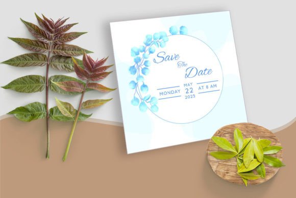 Watercolor Blue Floral Wedding Card Print Templates Review