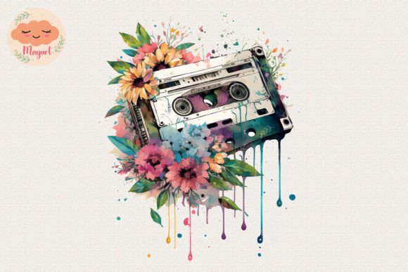 Watercolor Cassette Spring Flower 20: A Fresh Craft Touch for Local Branding