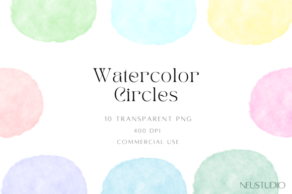 Watercolor Circles PNG Clipart as Decorative Elements