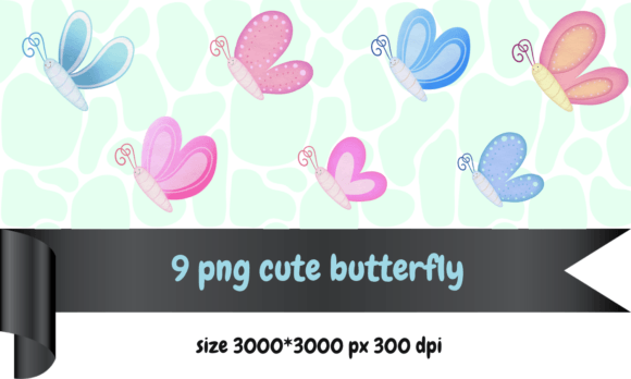Watercolor Cute Butterfly PNG for Graphic Templates