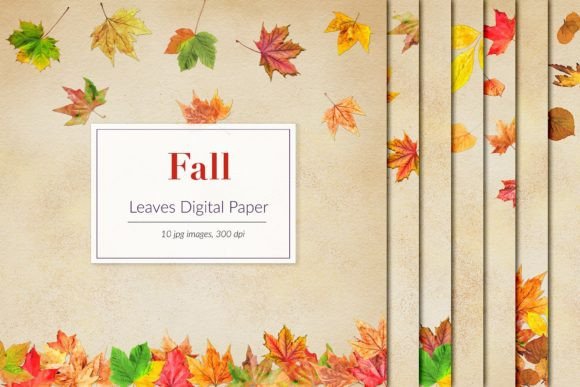 Watercolor Fall Digital Paper for Crafts & Web