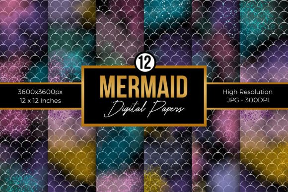 Watercolor Mermaid Digital Papers: A Designer’s Take on Using Whimsical Patterns for Branding and Creative Projects