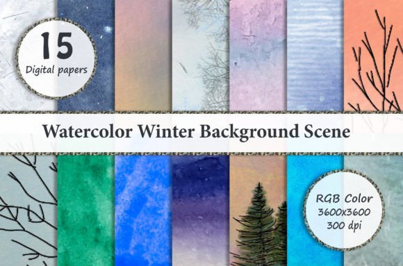 Watercolor Winter Background for Crafters: Festive, Cozy, and Versatile