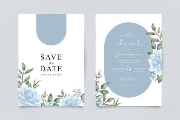 Wedding Invitation Template Blue: Print Templates Review